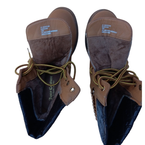 JUICY COLTURE WOMEN'S QUESTION QUILTED CHAIN ANKLE BOOTS WHEAT/ BROWN SIZE 10 - Picture 4 of 7